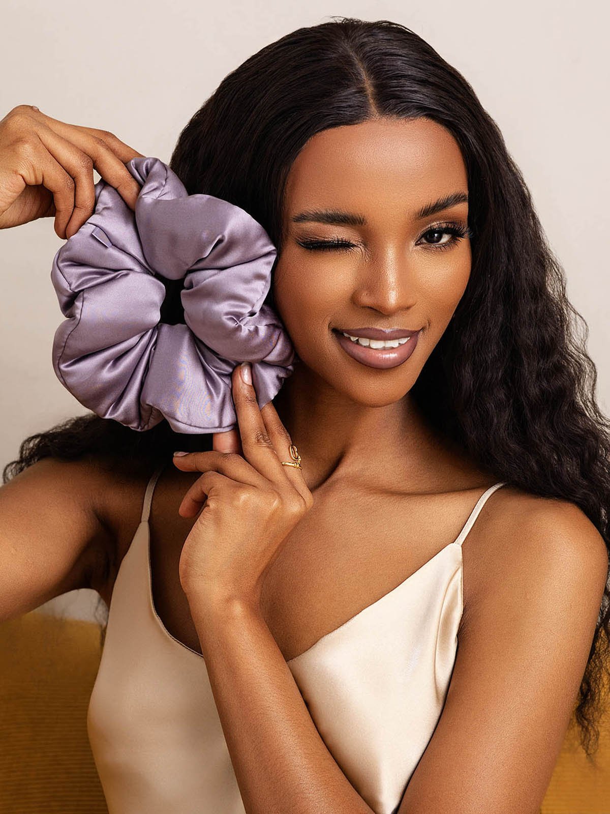 [Mørke Lilla] SilkSilky-DK Silke Scrunchie 003