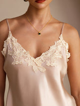[Lyserød] SilkSilky-DK Sleeveless V Neck Camisole Top 004