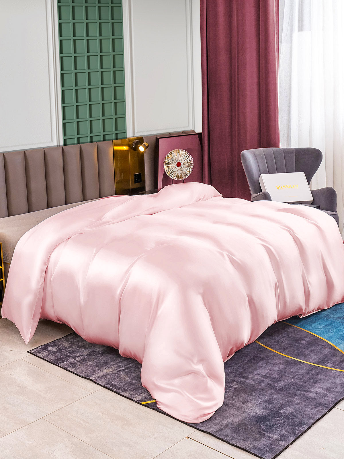 [Lyserød] SilkSilky-DK 25Momme Duvet Cover 001