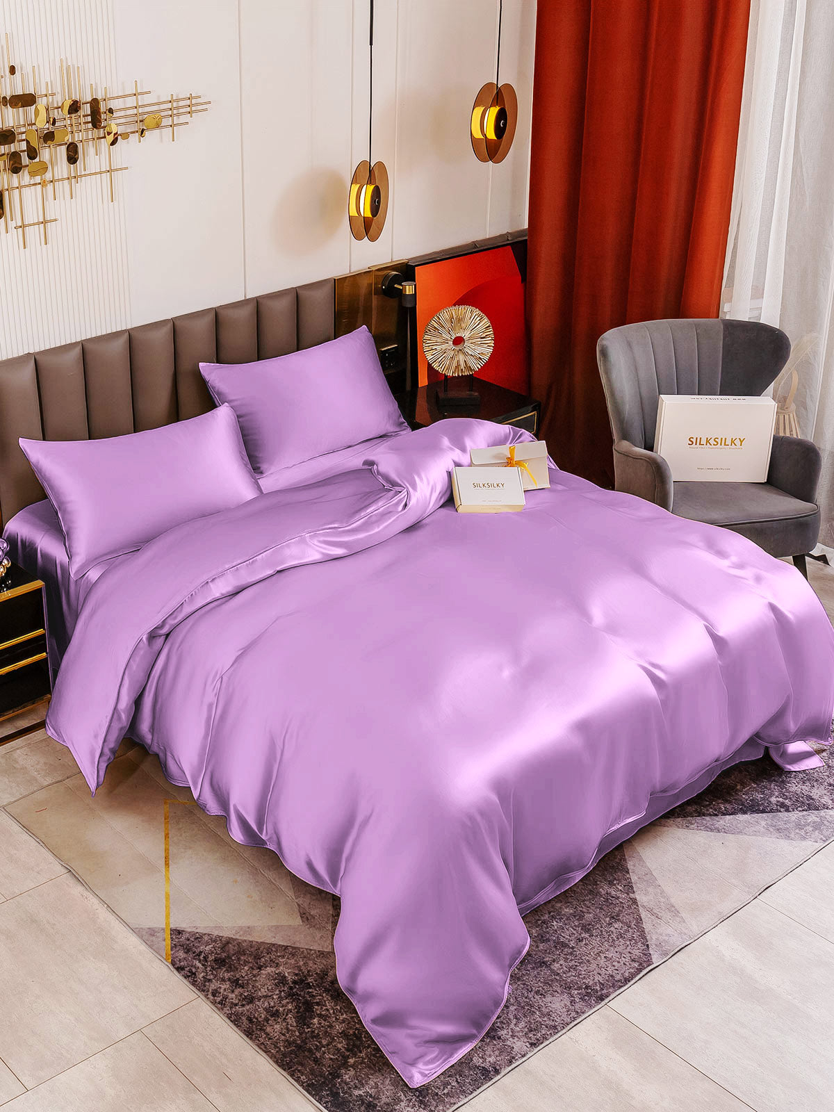 [Lavendel] SilkSilky-DK 19Momme Bedding Set 001