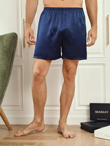 [Mørkeblå] SilkSilky-DK Men's Sleep Shorts 003