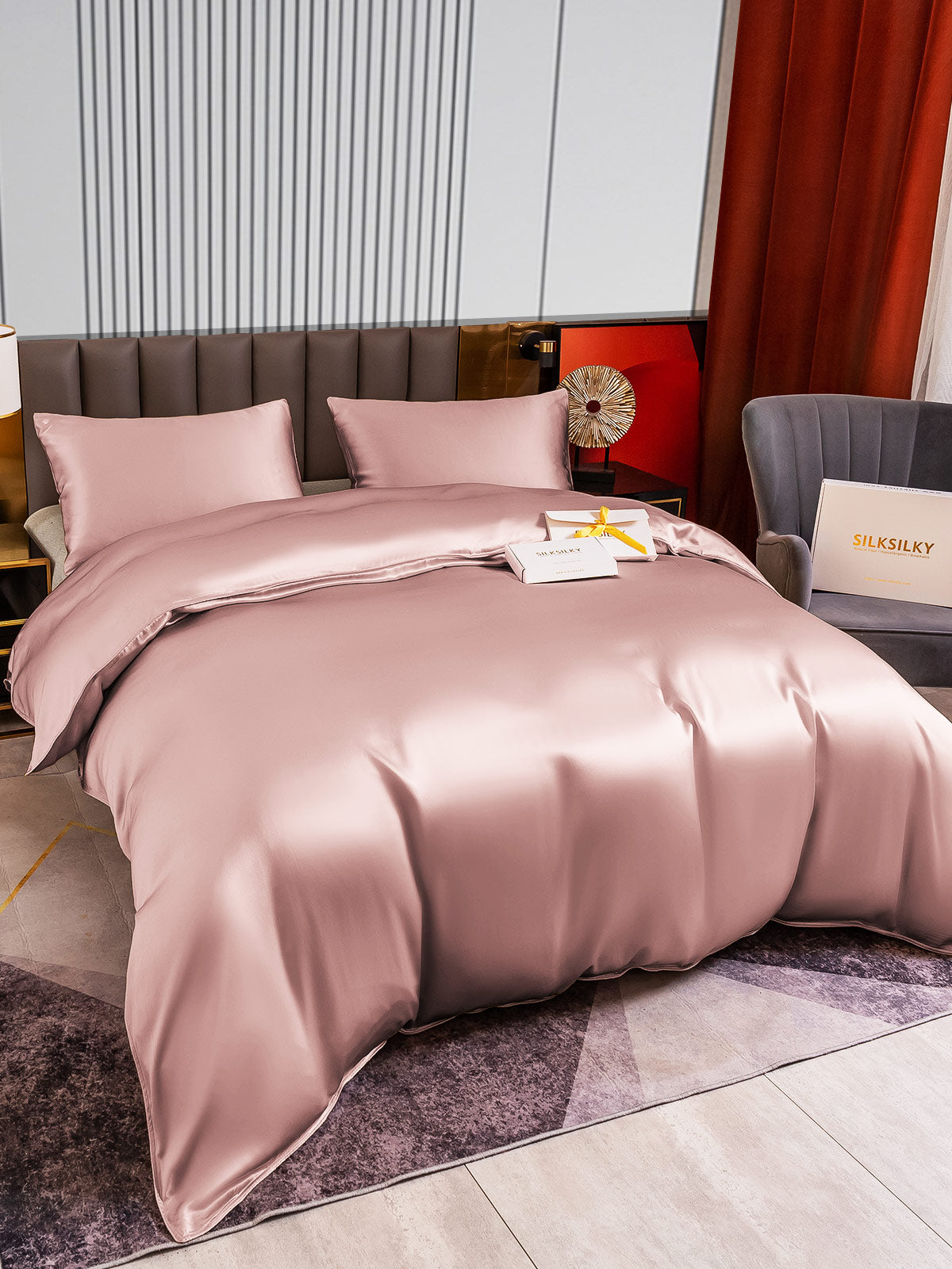 [Bleg Mauve] SilkSilky-DK 22Momme Bedding Set 003