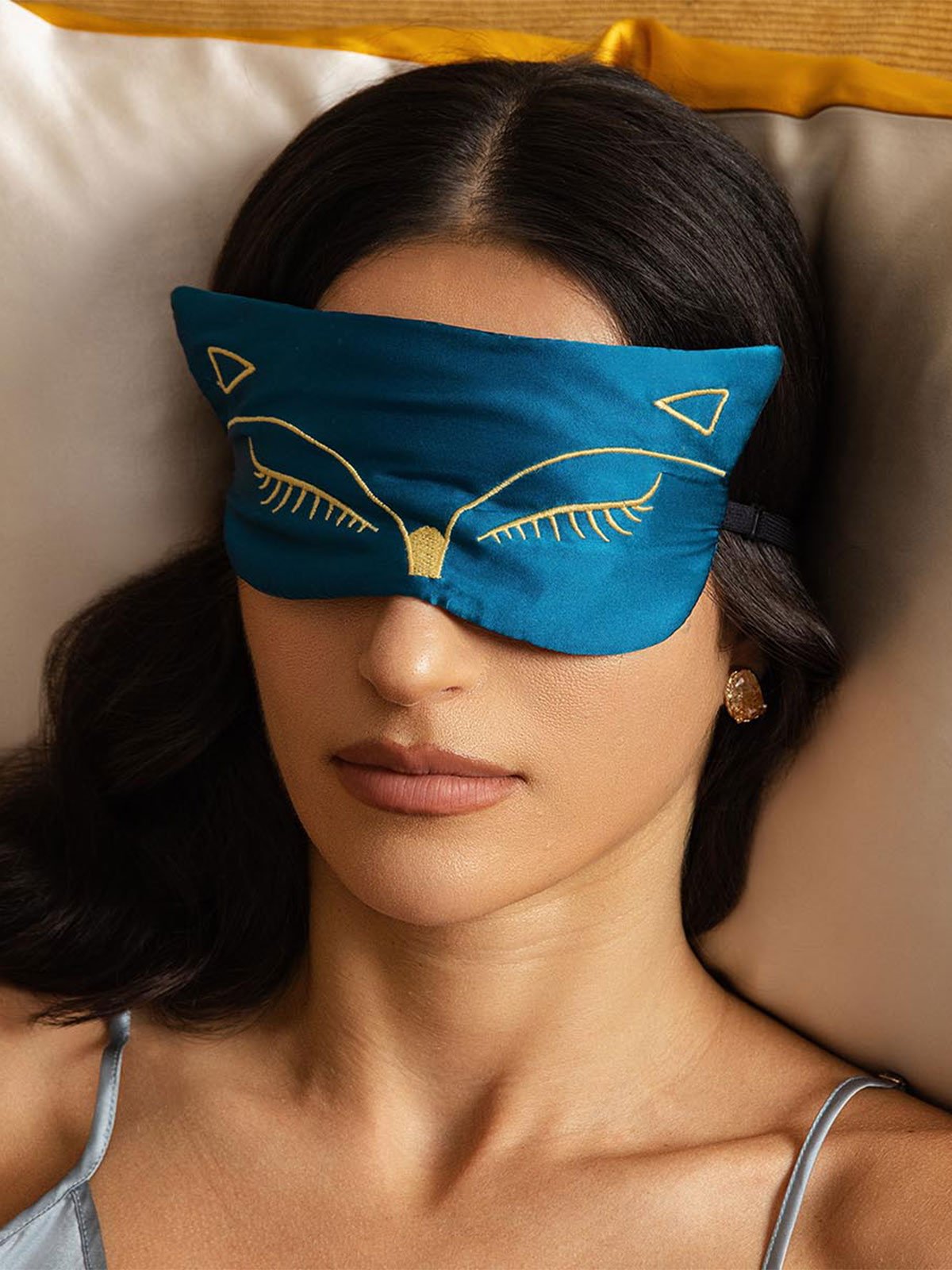 [Blågrøn] SilkSilky-DK Silke Eye Mask 001