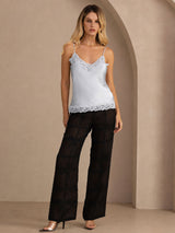[Gråblå] SilkSilky-DK V Neck Camisole Top 006