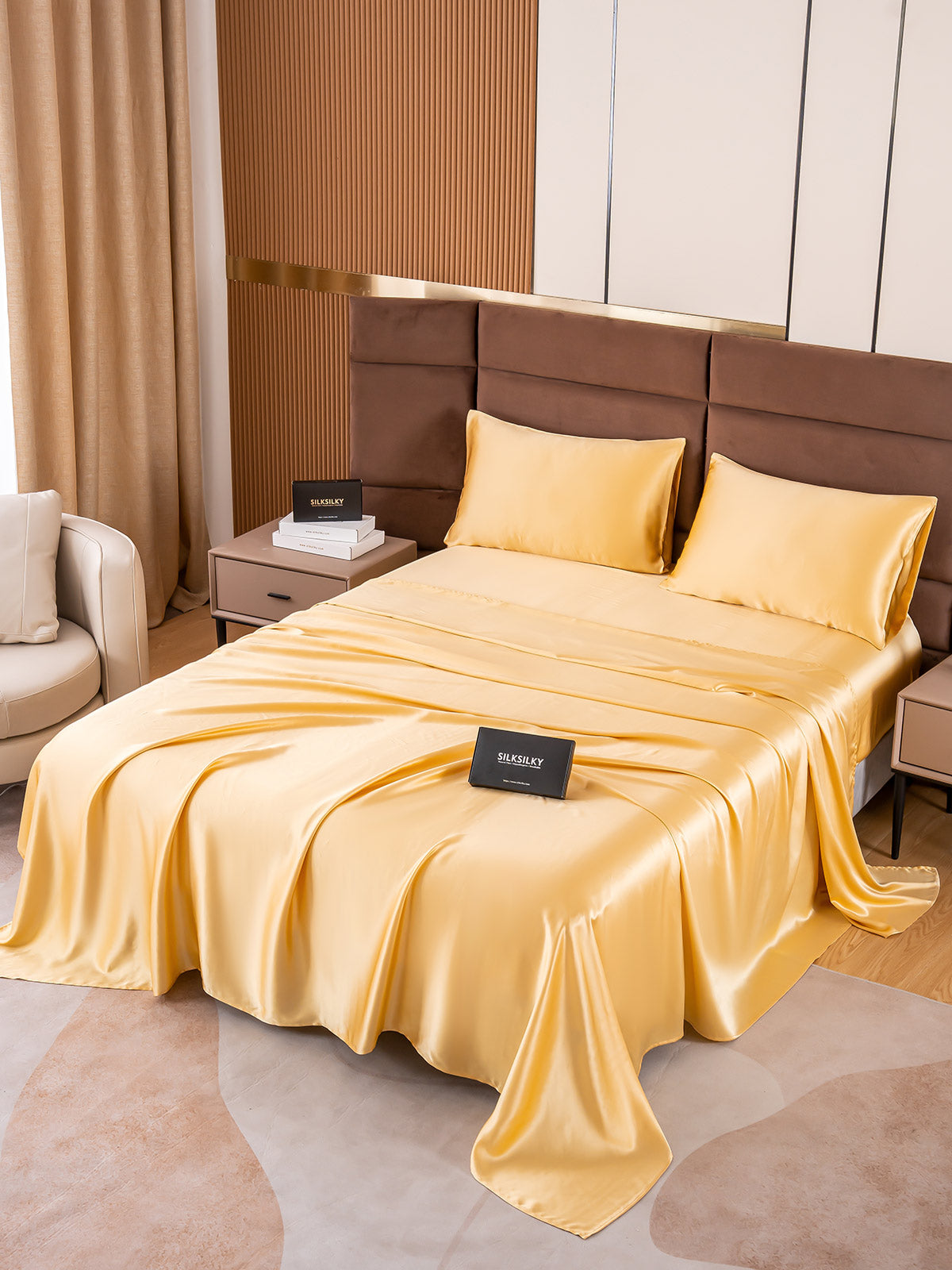 [Champagne] SilkSilky-DK 19Momme Bedding Set 004
