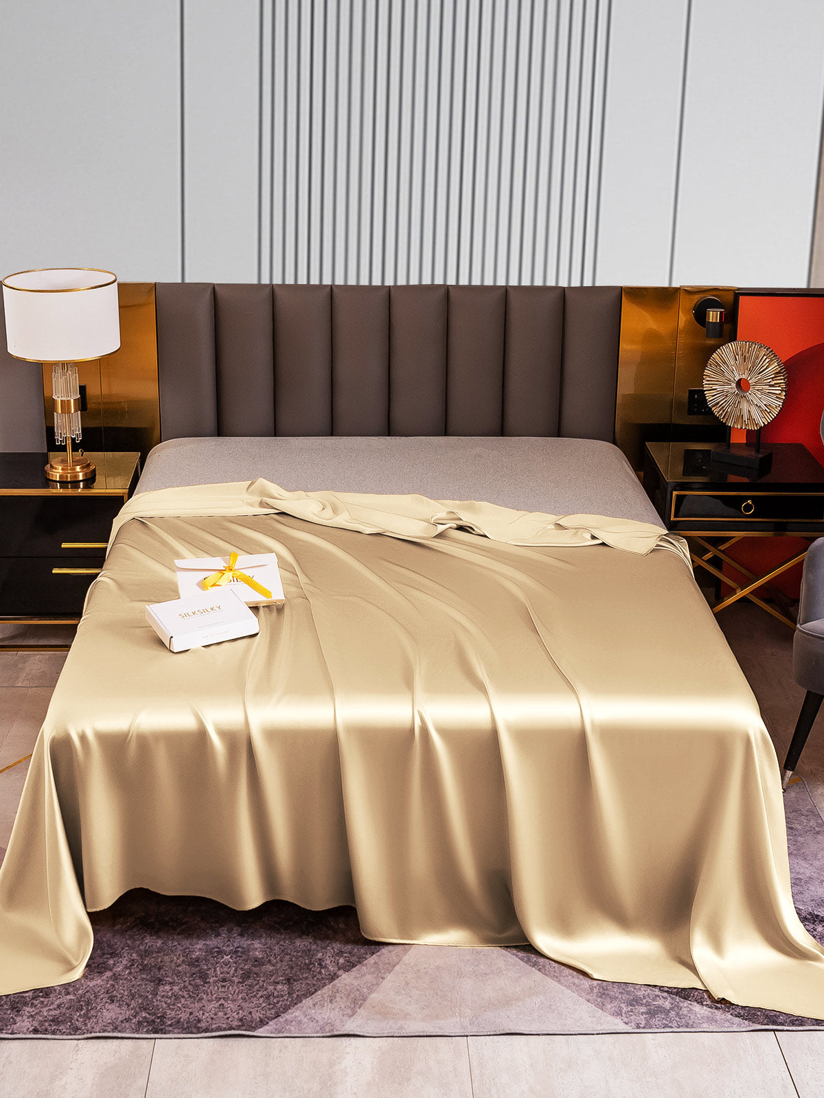 [Beige] SilkSilky-DK 22Momme Sheet 001