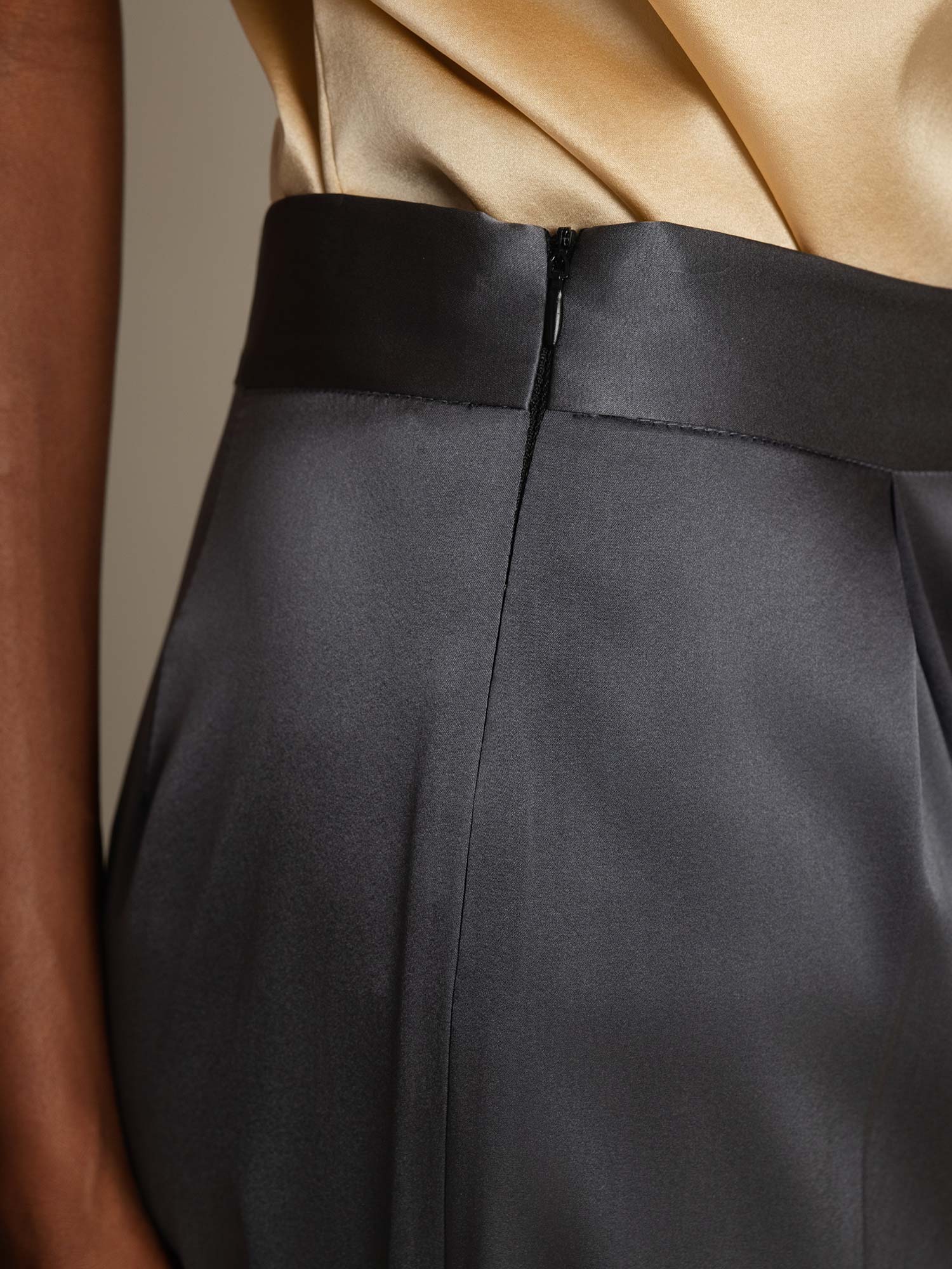 [Mørkegrå] SilkSilky-DK 19Momme Silke Womens Pants 004,