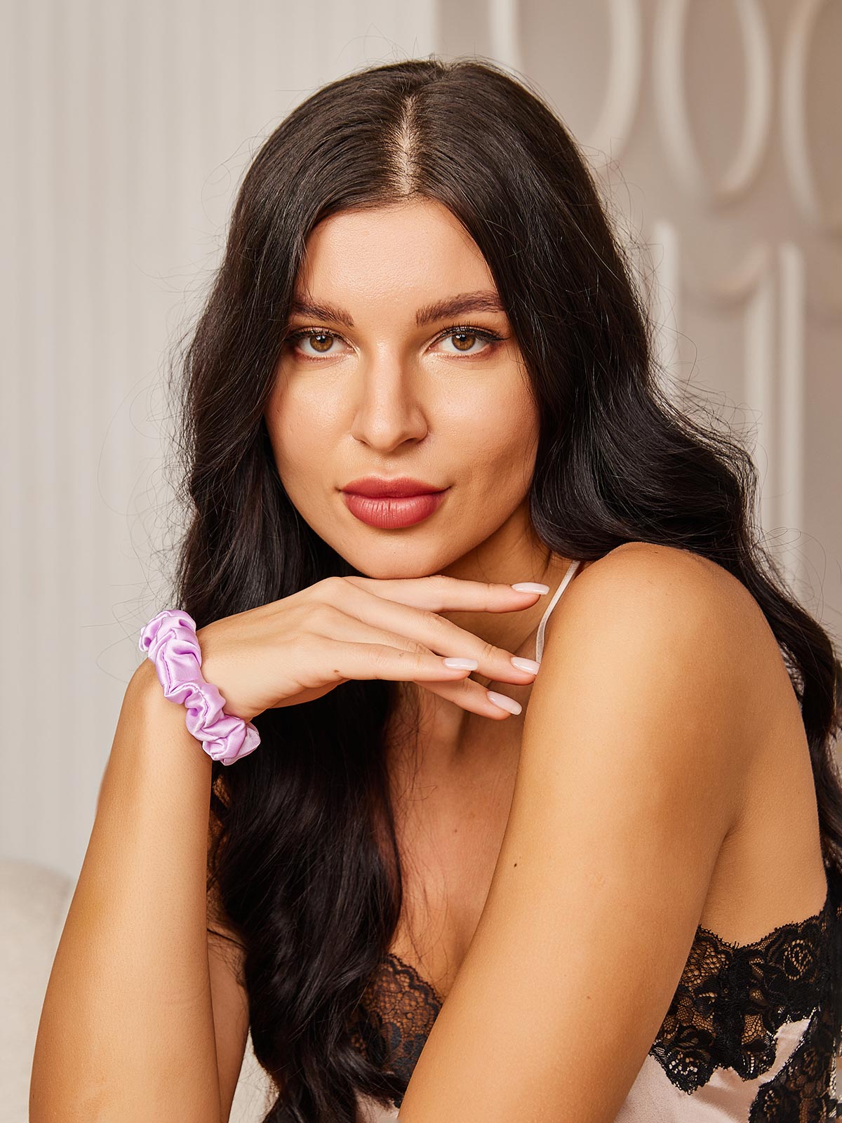 [Lavendel] SilkSilky-DK 19Momme Scrunchie 002