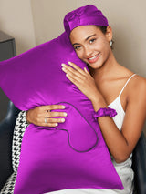 [Violet] SilkSilky-DK 19Momme Pure Silk Pillowcase Set 001