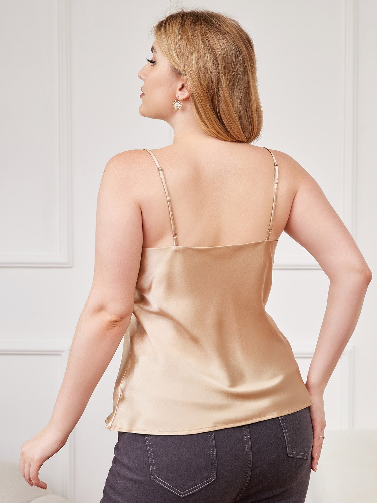 SilkSilky-DK Plus Size Camisoles Champagne 002