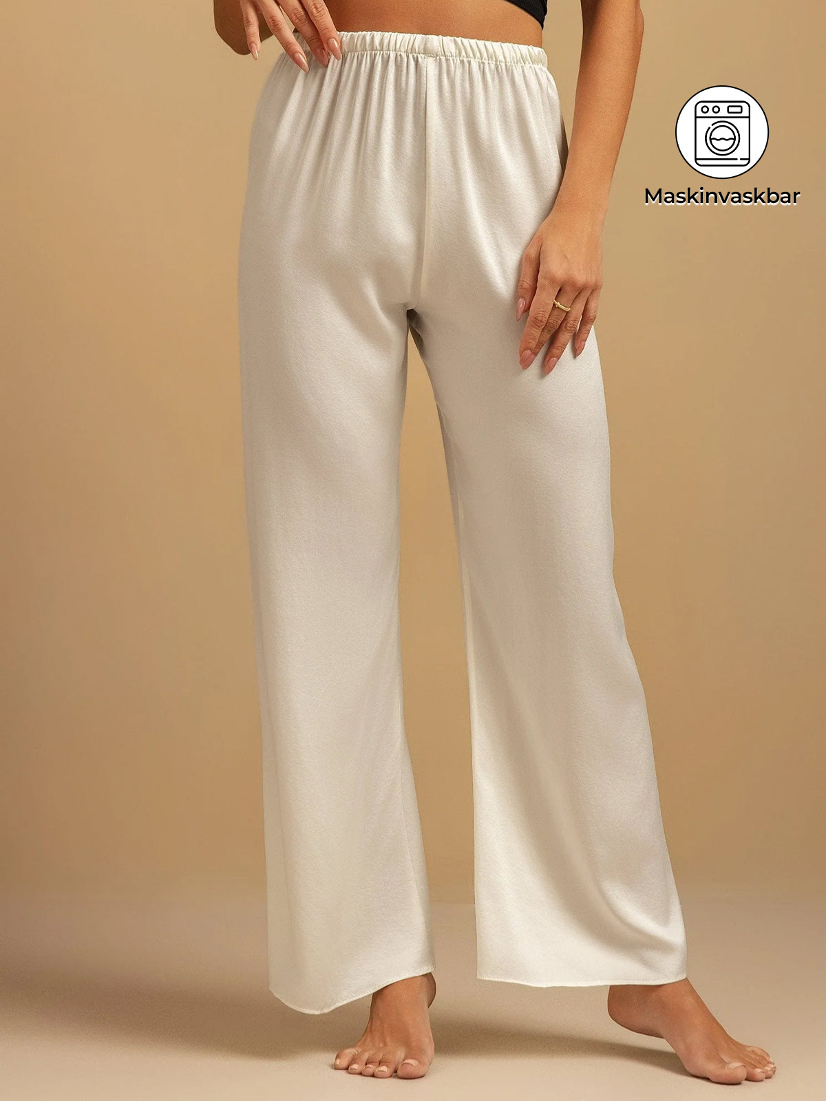 [Hvid] SilkSilky-DK 19Momme Silke Womens Sleep Bottoms 001