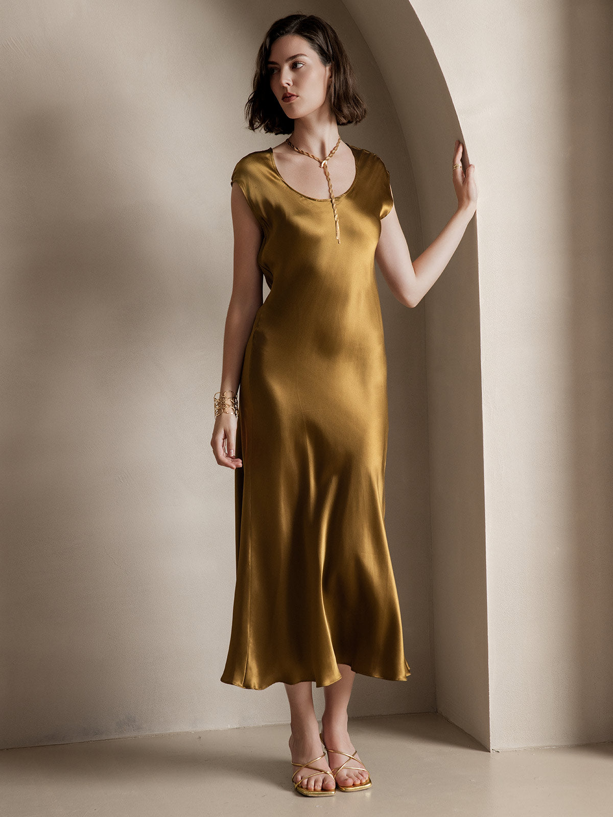 [Brun] SilkSilky-DK 19Momme Silke Dress 007