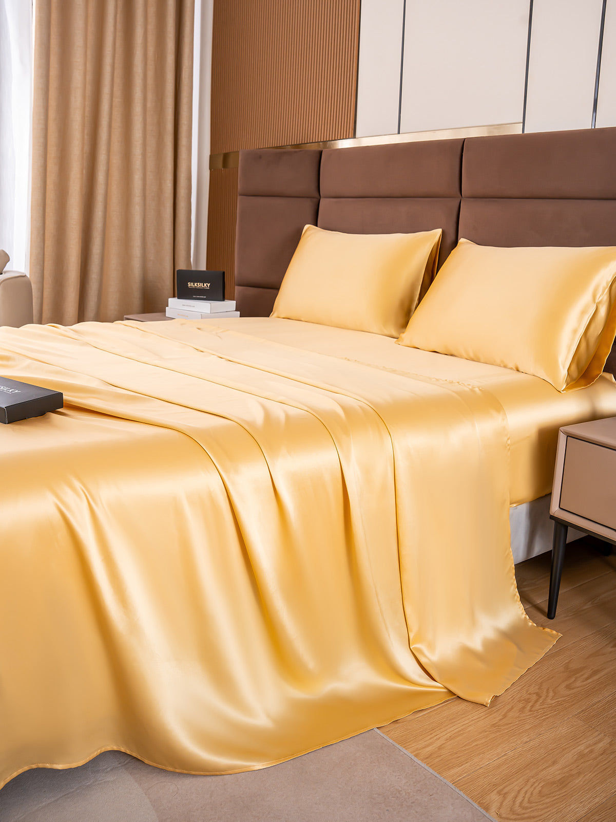 [Champagne] SilkSilky-DK 19Momme Bedding Set 005