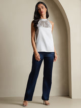 [Lysegrå] SilkSilky-DK Sleeveless Halter T-shirt til kvinder 005