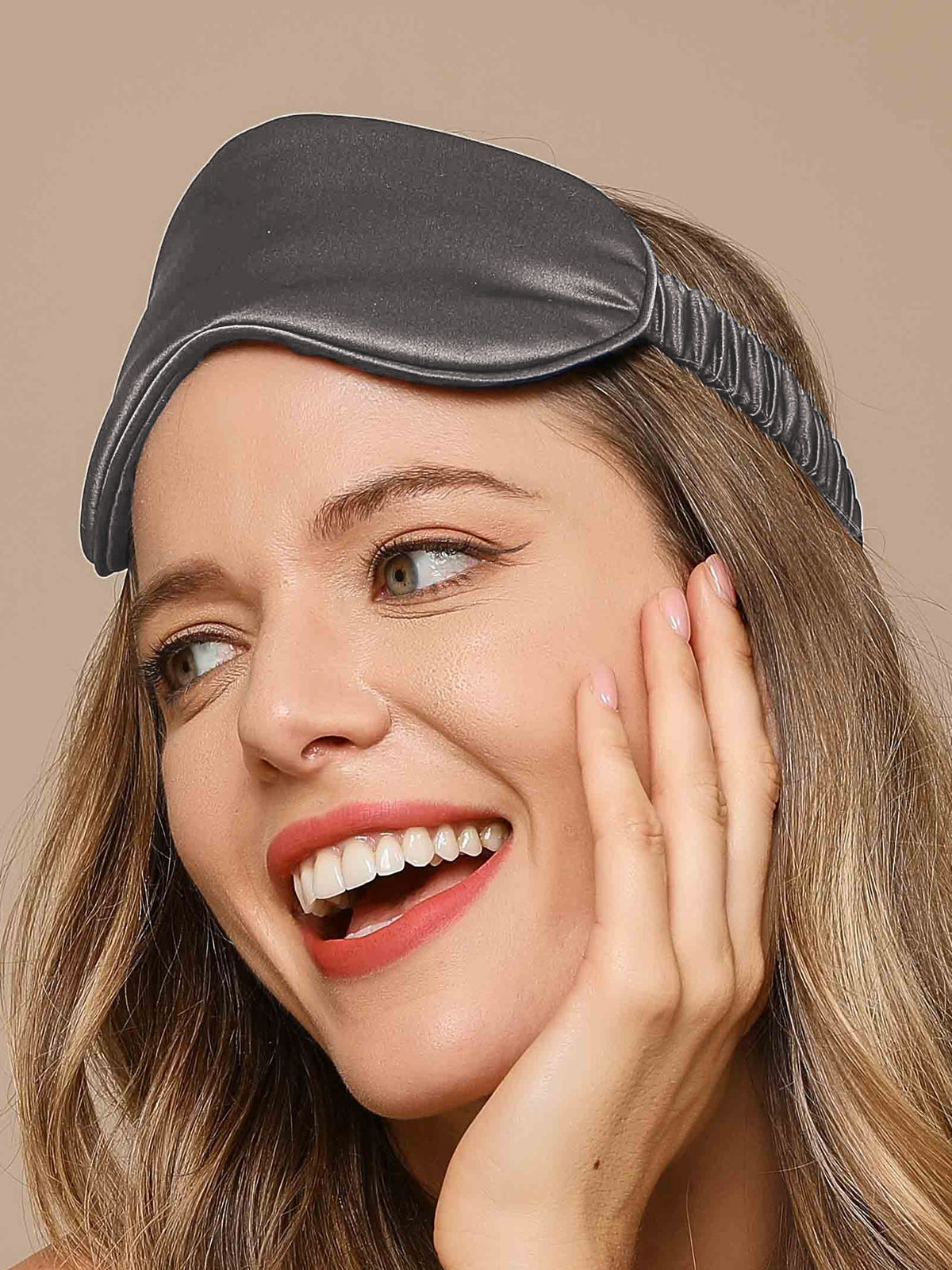 [Mørkegrå] SilkSilky-DK 19Momme Pure Silk Eye Mask 004