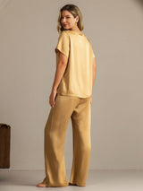 [Tan] SilkSilky-DK 19Momme Dame Pyjamas 002