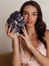 [Mørkegrå] SilkSilky-DK Scrunchie 004