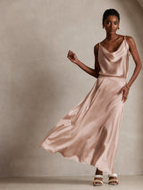 [Toscana] SilkSilky-DK Spaghetti Strap Cowl Neck Camisole Top 008