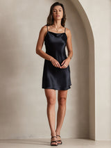 [Sort] SilkSilky-DK Sleeveless Cowl Neck Kjole 005