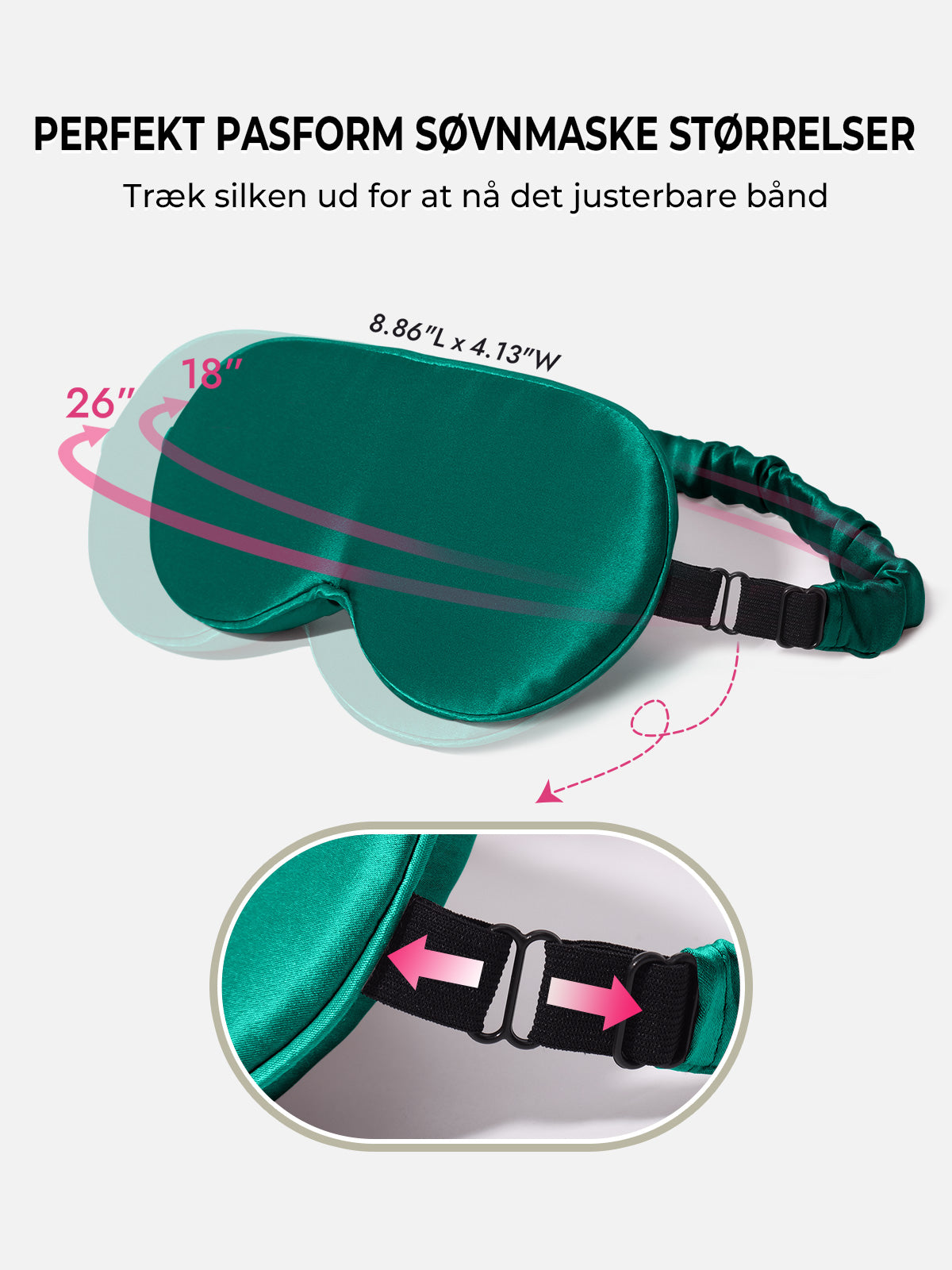 [Mørkegrøn] SilkSilky-DK Silke Eye Mask 004