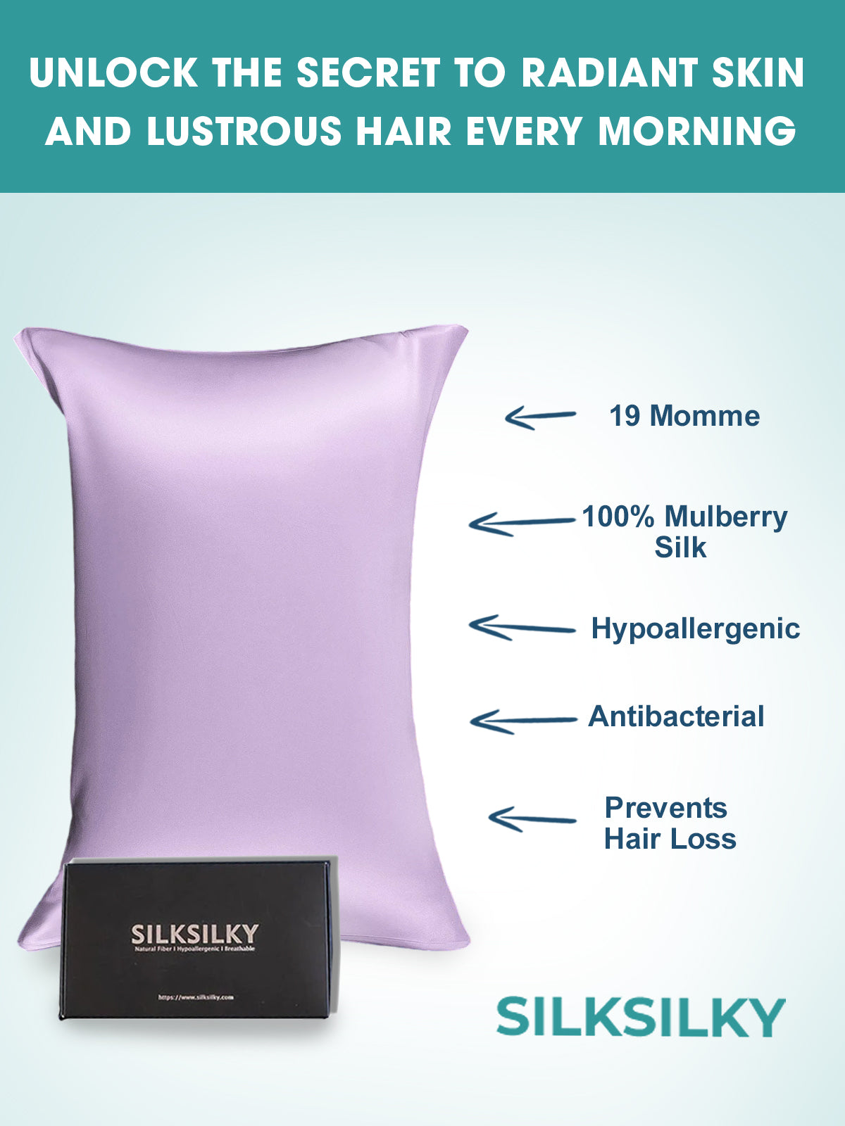 SilkSilky-DK-19Momme-Pure-Silk-Pillowcase-Lavendel-003