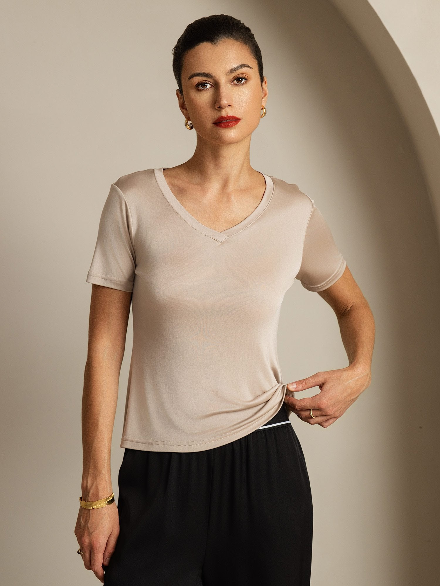 [LysKhaki] SilkSilky-DK Silke Womens T-Shirt 003