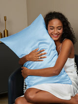 [Lyseblå] SilkSilky-DK 19Momme Pillowcase 002