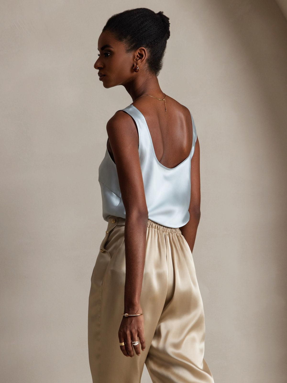 [Lyseblå] SilkSilky-DK 19Momme Silke Camisoles 004