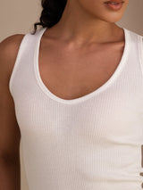 [Hvid] SilkSilky-DK Sleeveless Deep V Neck Camisole Top 005
