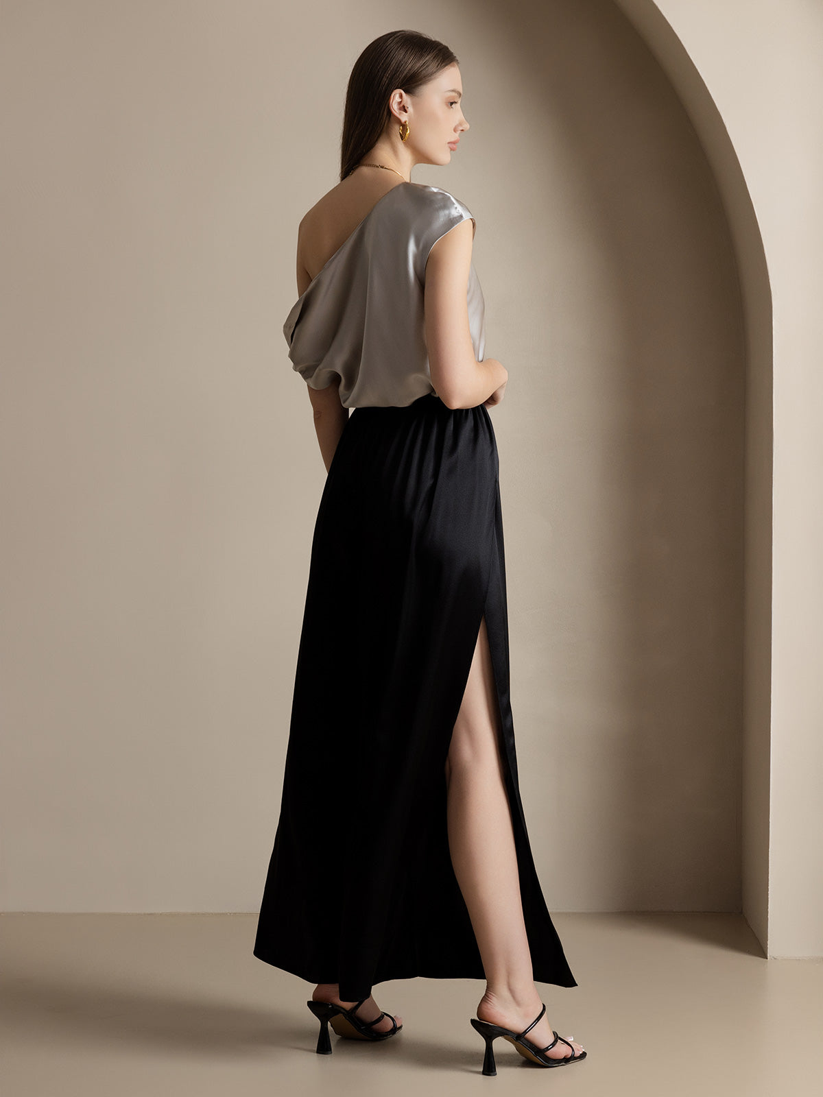 [Sort] SilkSilky-DK 19Momme Silke Split Damebukser 002