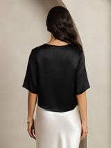 [Sort] SilkSilky-DK Half Sleeve T-shirt til kvinder 002