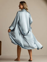 [Gråblå] SilkSilky-DK Silke Womens Robe 002,
