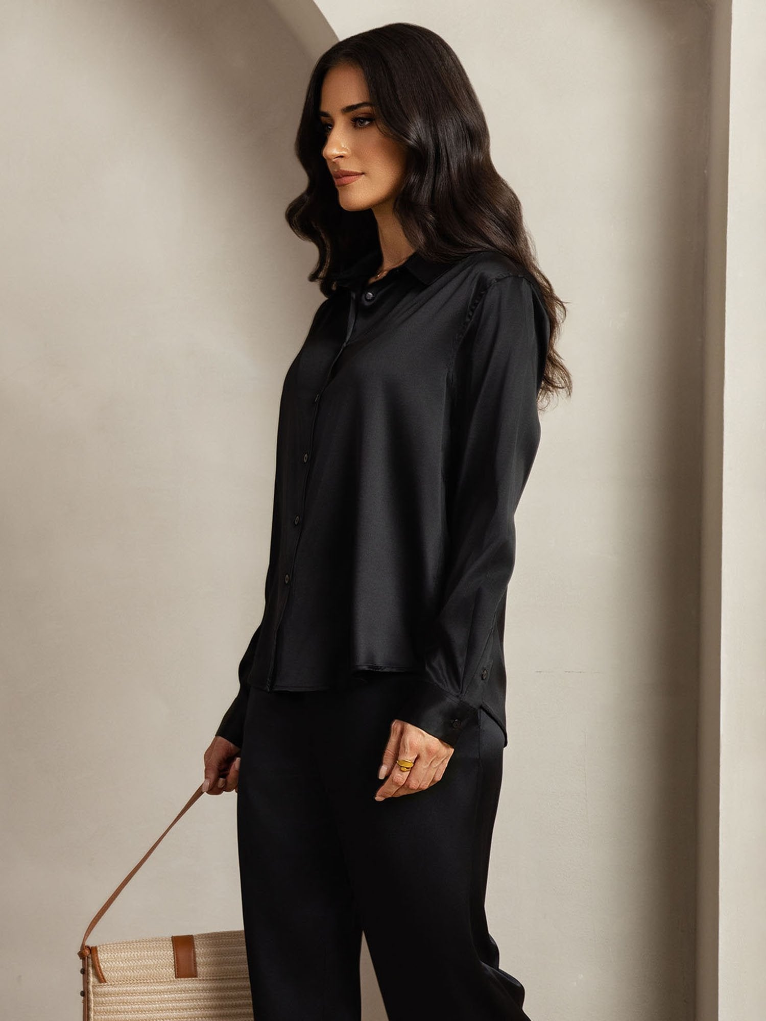 [Sort] SilkSilky-DK 19Momme Silke Lapel Collar Women''s Outfit Sets 006