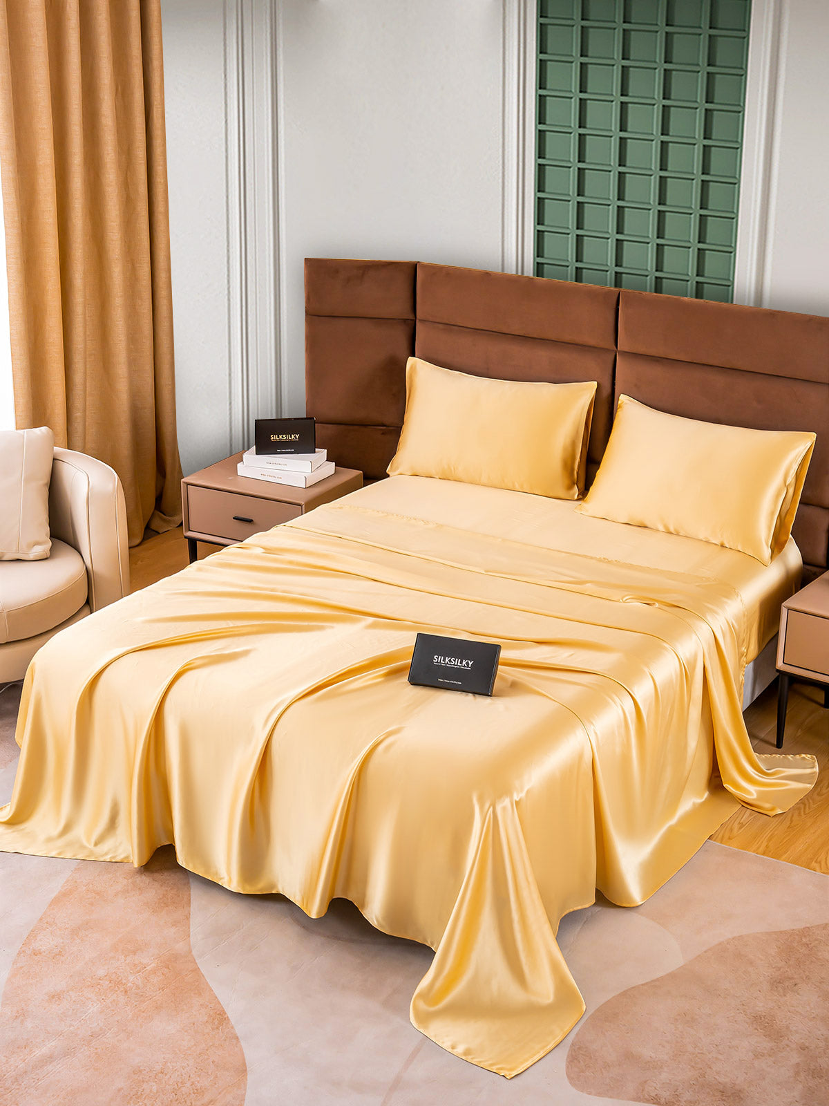 [Champagne] SilkSilky-DK 25Momme Bedding Set 005