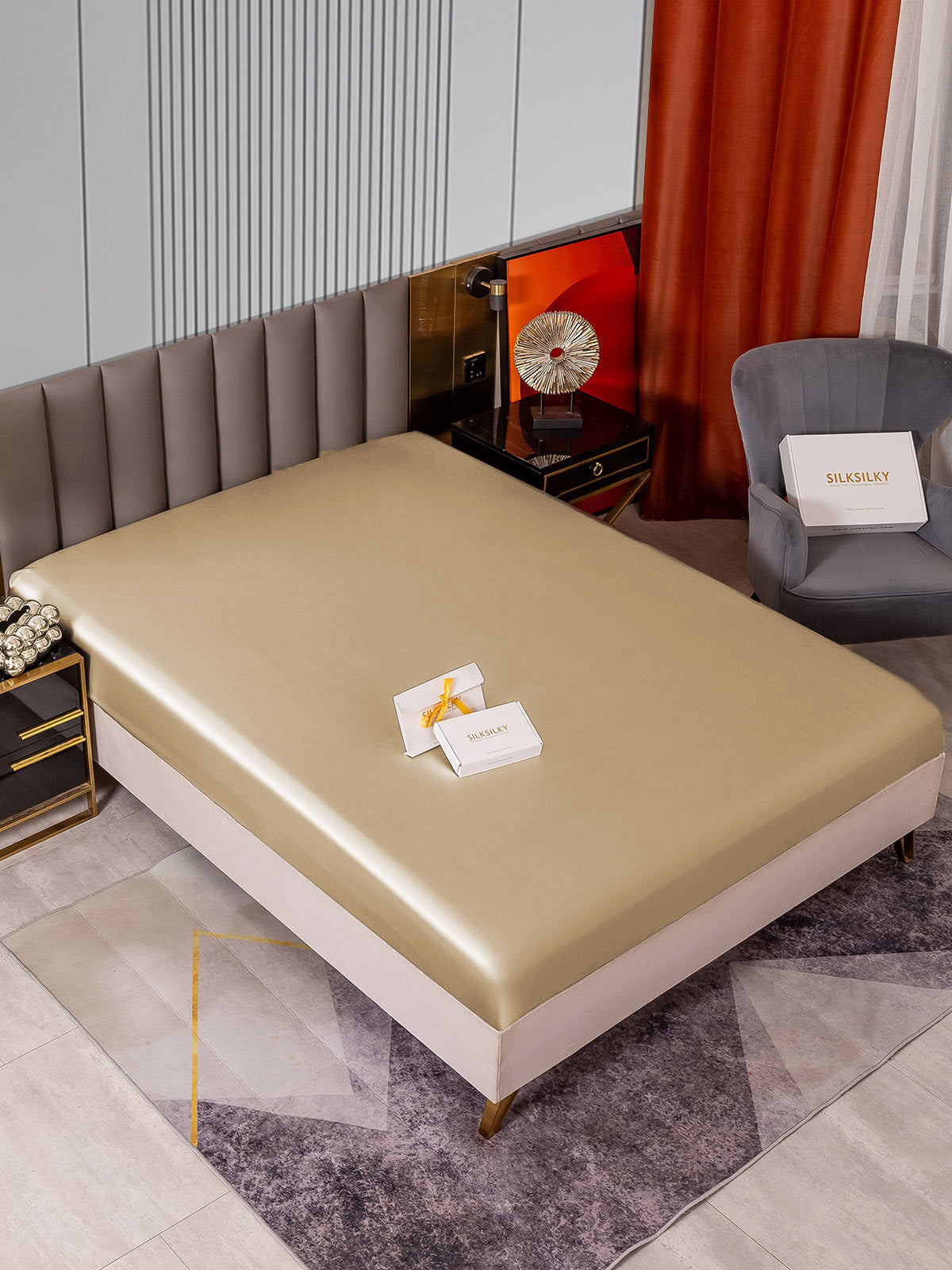 [Beige] SilkSilky-DK 22Momme Sheet 002