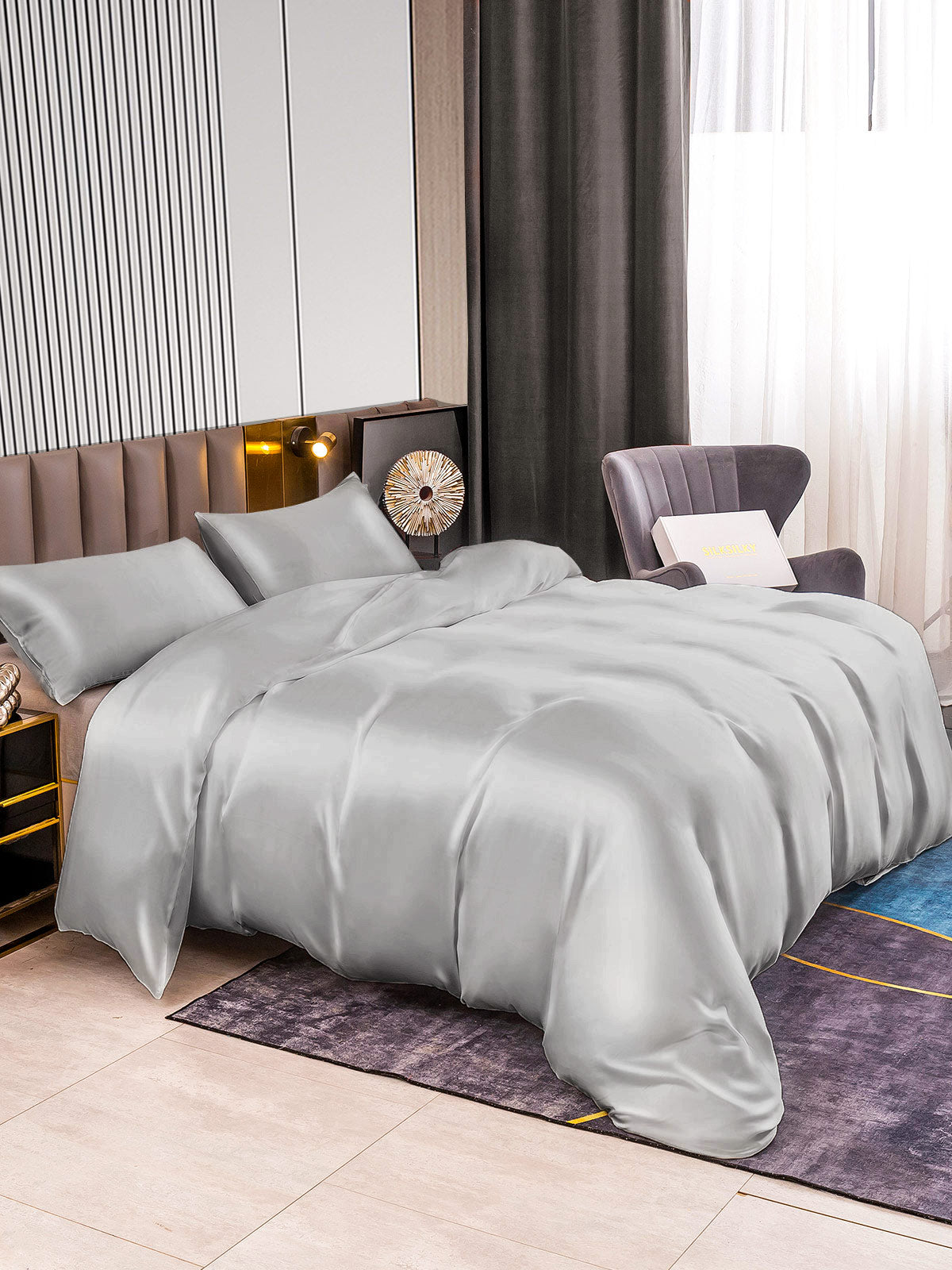 [Sølv] SilkSilky-DK 22Momme Bedding Set 002