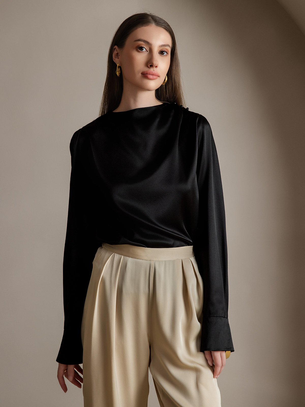 [Sort] SilkSilky-DK 19Momme Silke Womens Shirt 001