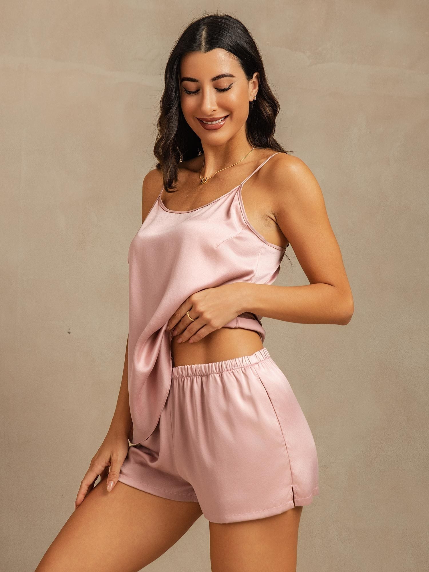 [Ferskenhud] SilkSilky-DK 19Momme Silke Camisole Set 003