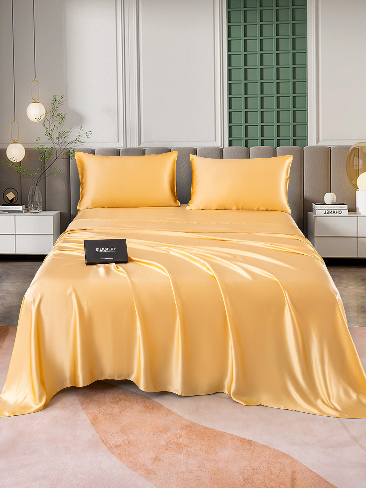 [Champagne] SilkSilky-DK 25Momme Bedding Set 001
