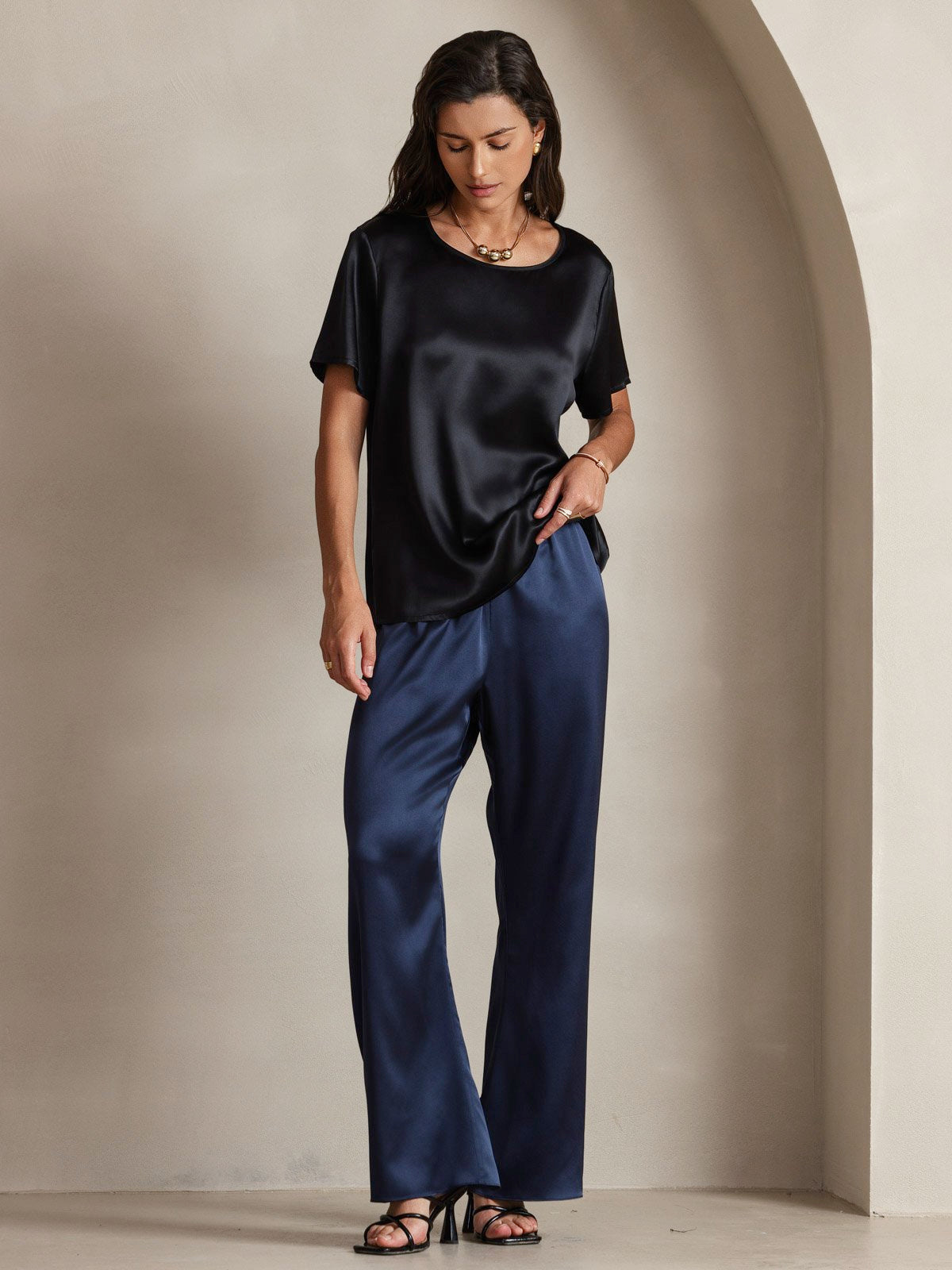 SilkSilky-DK Womens T-Shirt Sort 006