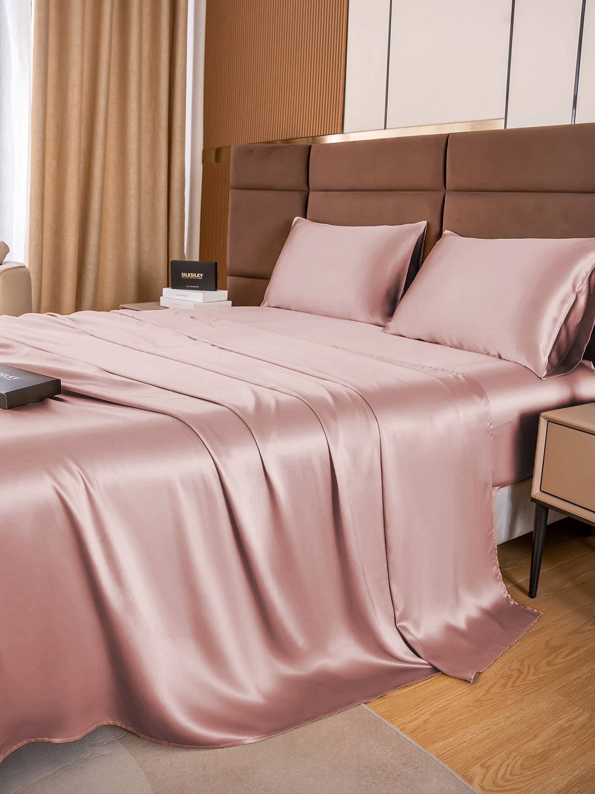 [Bleg Mauve] SilkSilky-DK 19Momme Bedding Set 005
