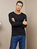 SilkSilky-DK-Silk-Knitted-Long-Sleeve-Round-Neck-Herre-T-shirt-Sort-006