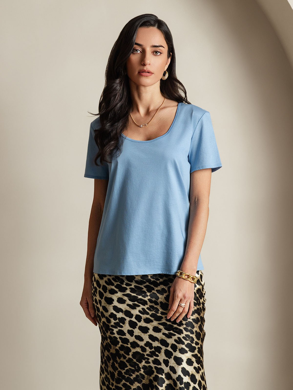 SilkSilky-DK Silke Womens T-Shirt Blå 003