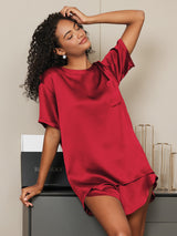 [Vin] SilkSilky-DK Short Sleeve Round Neck Dame Pyjamas 004