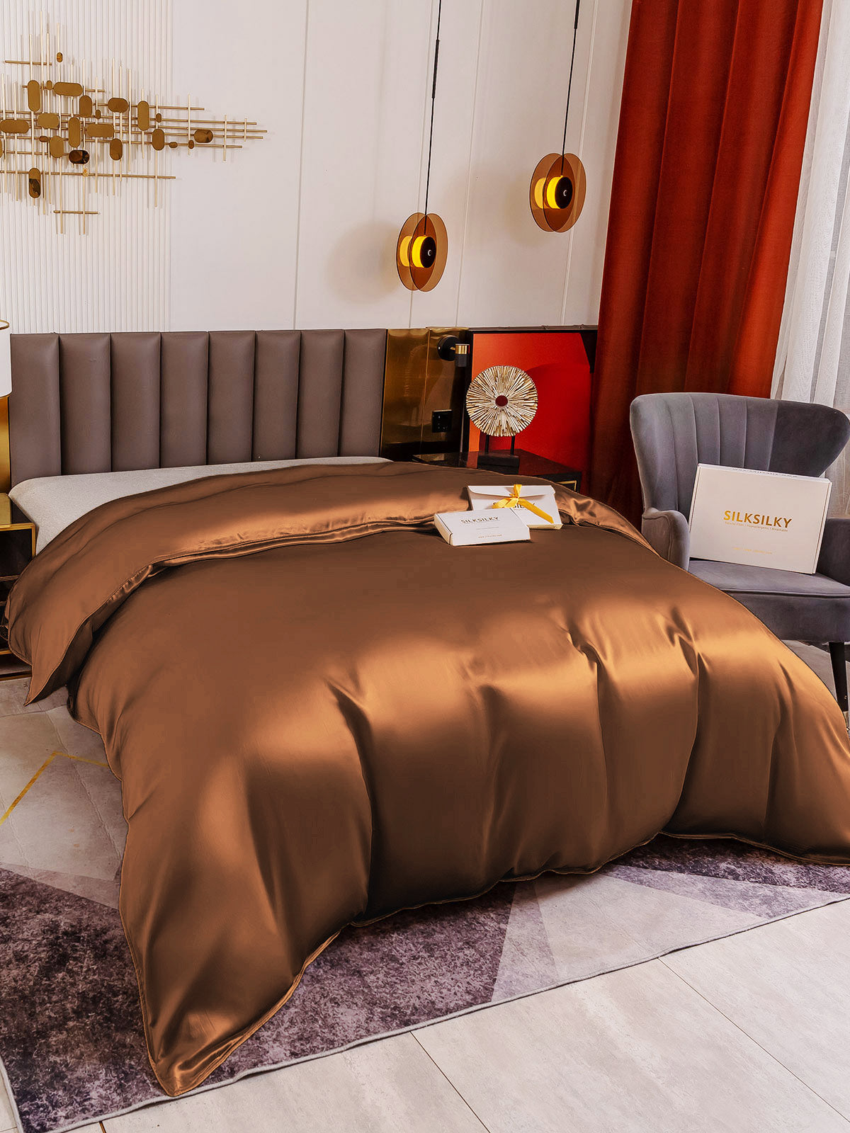 [Kaffe] SilkSilky-DK 19Momme Duvet Cover 003