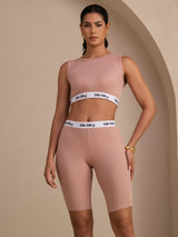 [Lyserød] SilkSilky-DK Sleeveless Crew Neck Women's Outfit Sets 001
