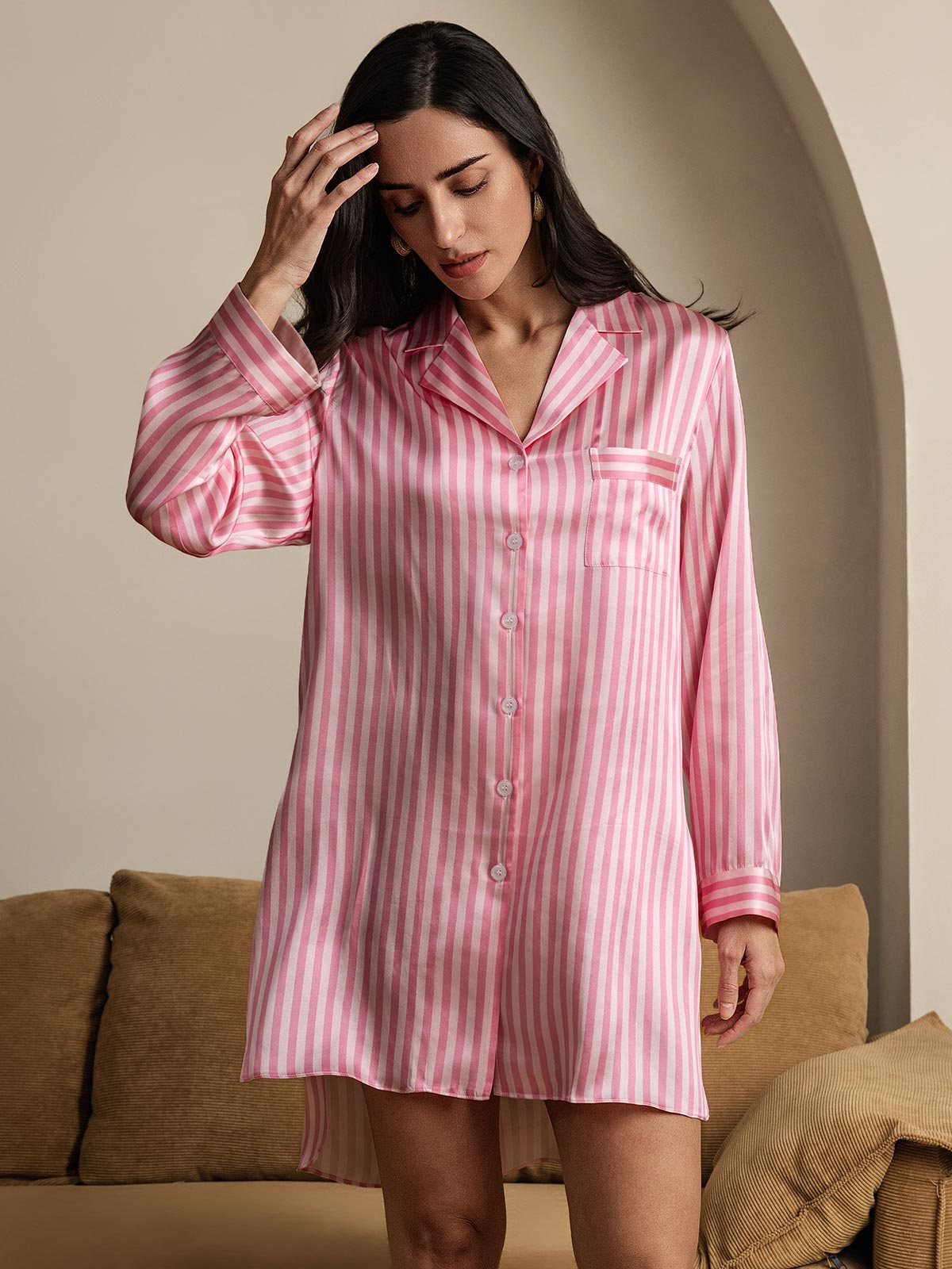 [Lyserød] SilkSilky-DK Nightshirt 005