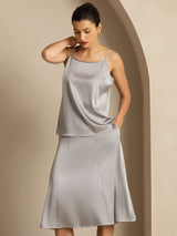 [Griffin Grå] SilkSilky-DK Spaghetti Strap Camisole Top 006