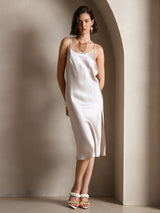 [Beige] SilkSilky-DK Sleeveless Kjole 003