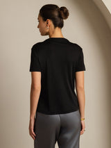 [Sort] SilkSilky-DK Short Sleeve T-shirt til kvinder 002